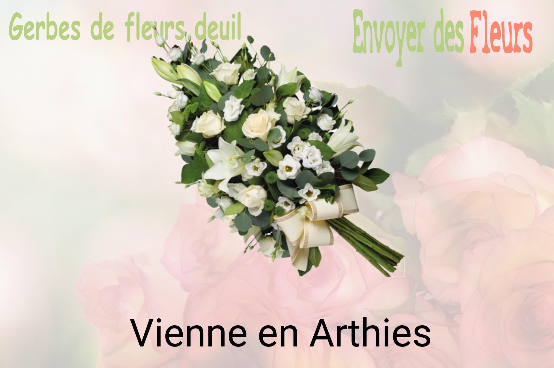 Gerbe de fleurs de deuil livrée à Vienne-en-Arthies